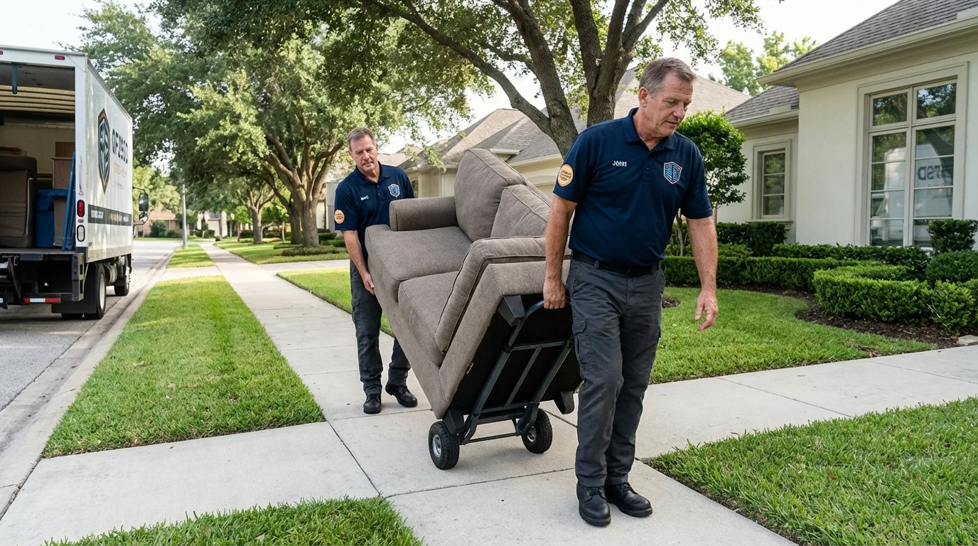 Local residential moving crew loading furniture in Friedensburg, PA