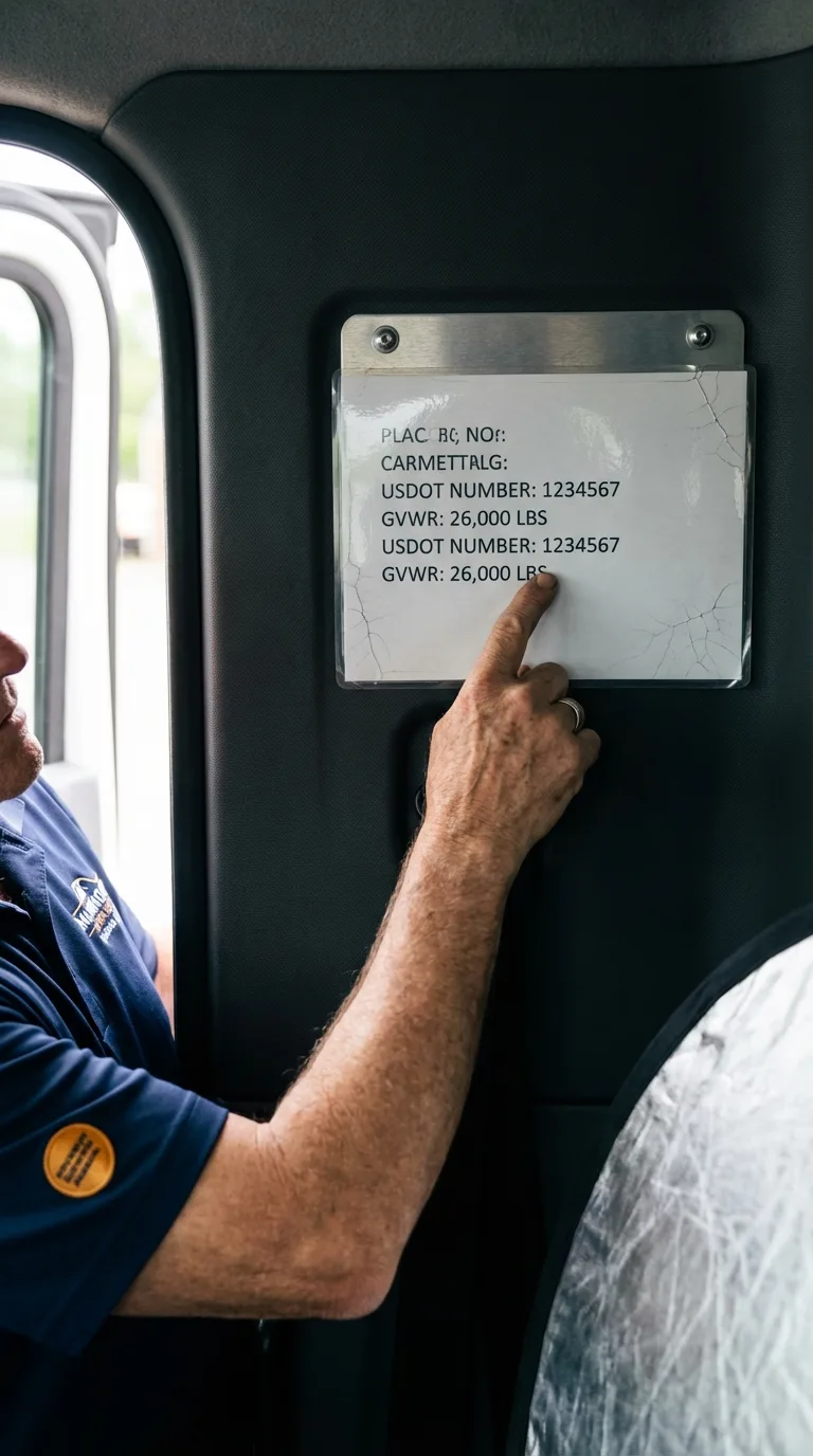 USDOT licensing placard verification in Friedensburg